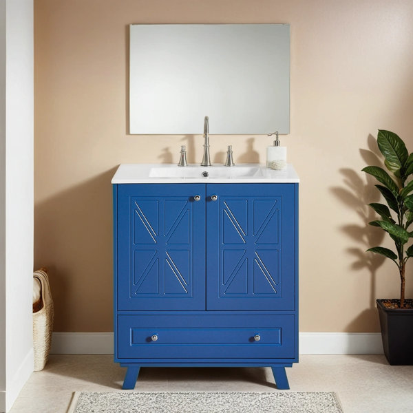 Gracie Oaks Minwei 30'' Single Bathroom Vanity with Ceramic Top Wayfair